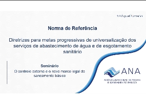 Norma de referência : diretrizes para metas progressivas de universalização dos serviços de abastecimento de água e de esgotamento sanitário